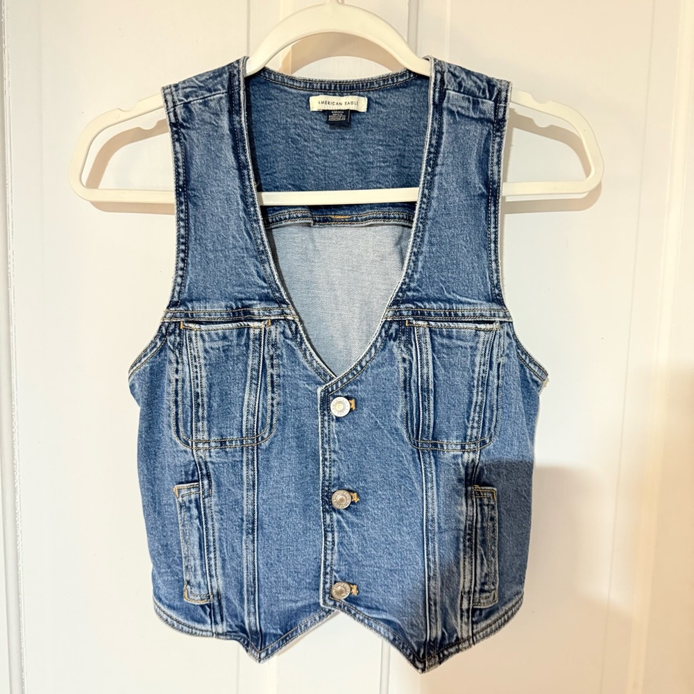American Eagle denim Vest top size small
